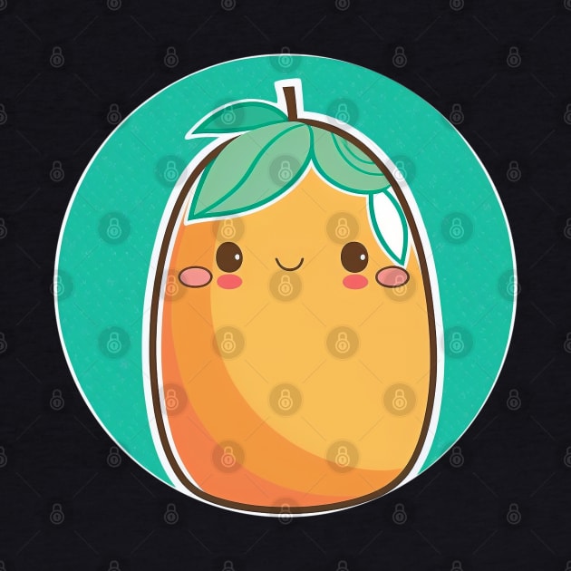 Cute Kawaii Papaya Sticker - Adorable Cartoon Fruit Illustration - Perfect for Papaya Lovers, Kawaii Fans, and Tropical Fruit Enthusiasts - inspired by Herczeg Timea by laverdeden